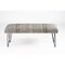 Laddha Home Designs 47" Gray and White Floral Pattern Rectangular Bench